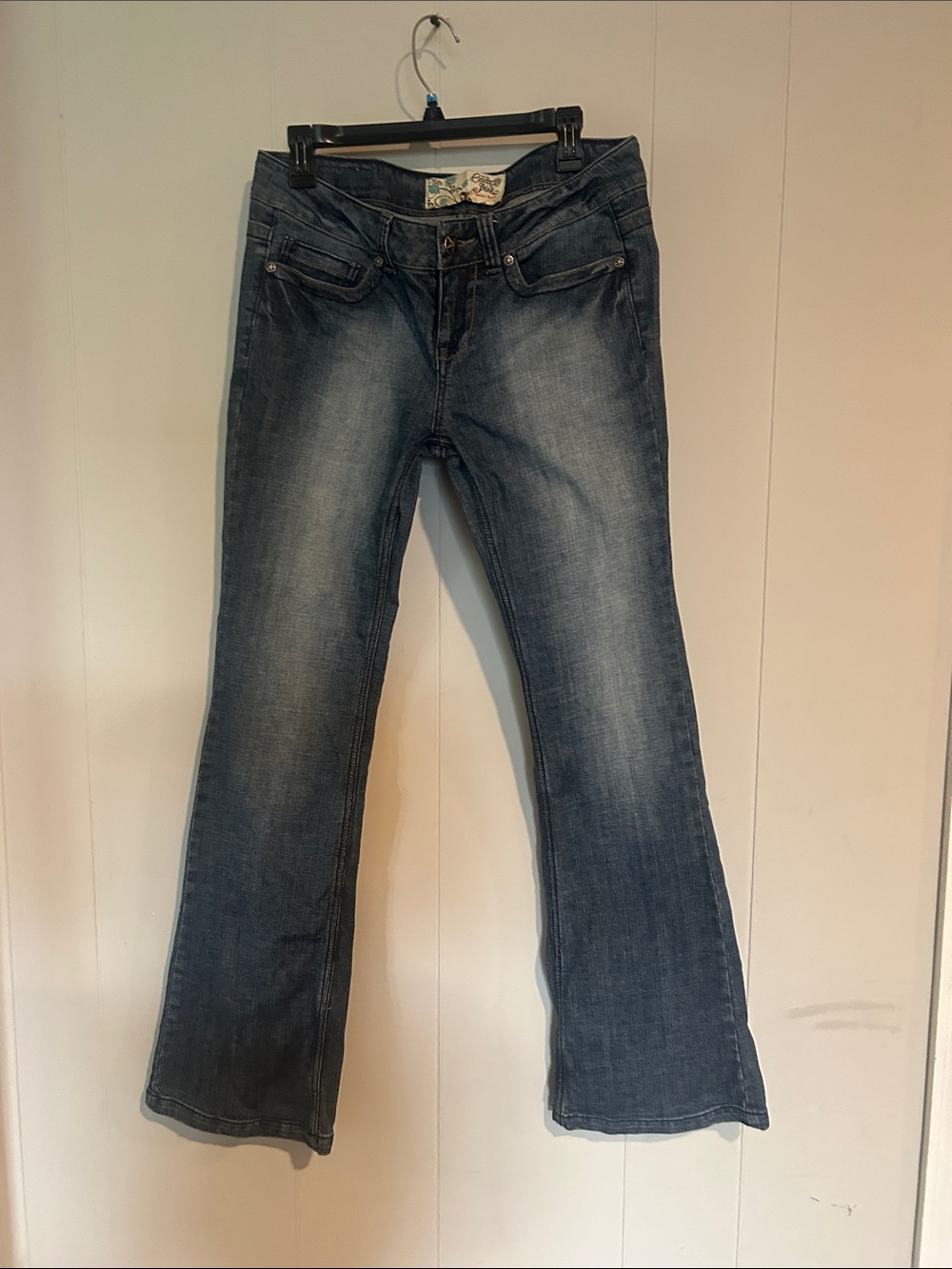 Y2K Celebrity Pink Women's Faded Blue Flare Jeans